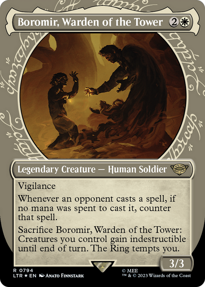 Boromir, Warden of the Tower (Showcase) (Surge Foil) [The Lord of the Rings: Tales of Middle-Earth] 