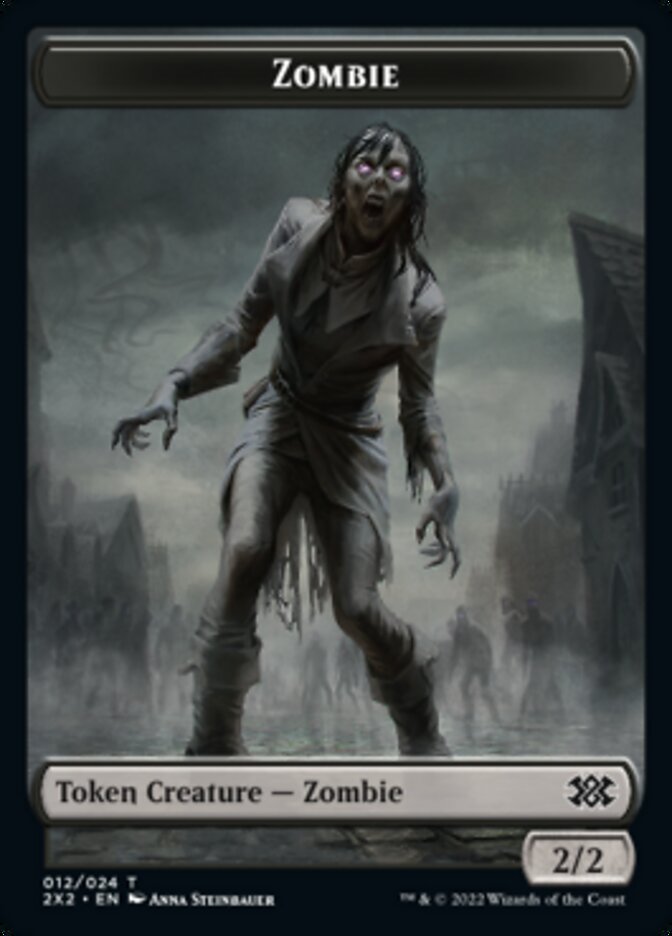 Zombie // Phyrexian Golem Double-Sided Token [Double Masters 2022 Tokens] 