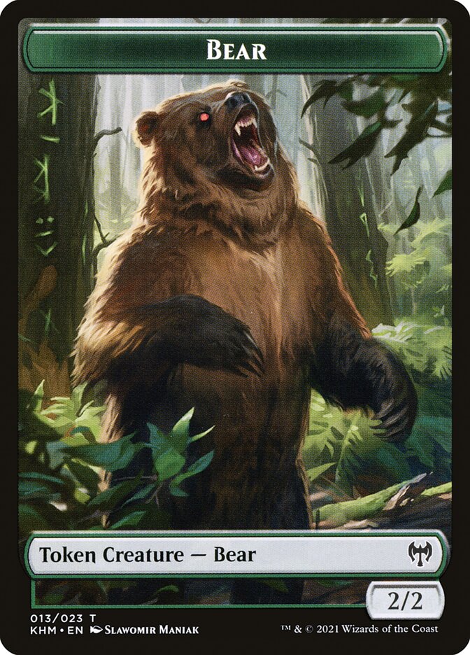 Human Warrior // Bear Double-Sided Token [Kaldheim Tokens] 