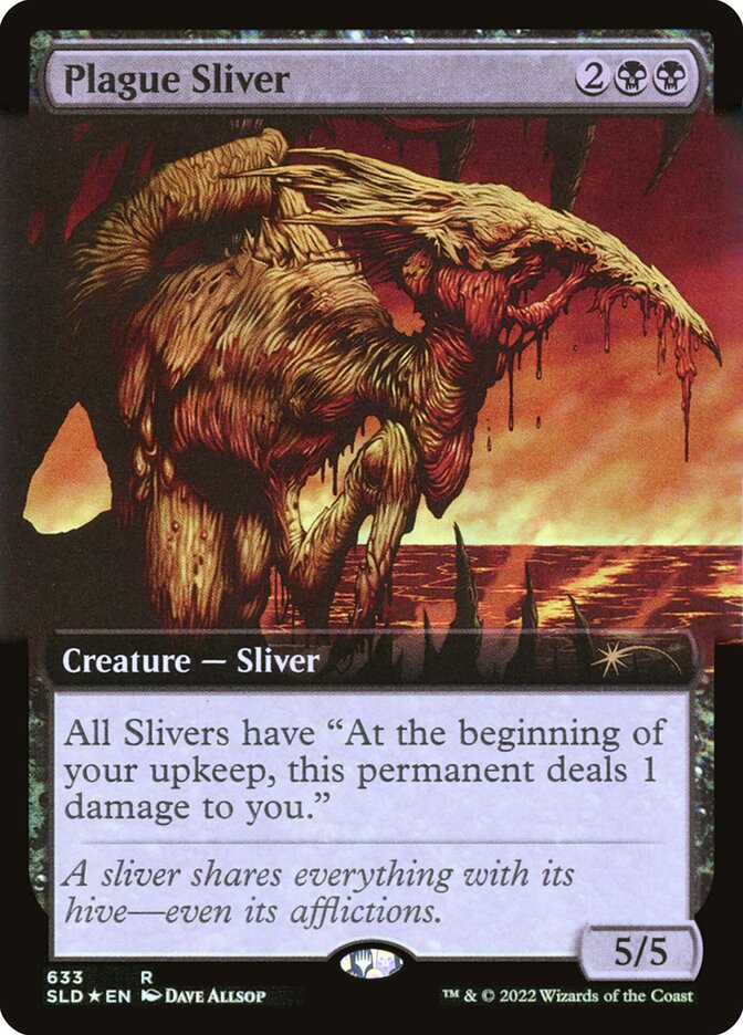 Plague Sliver (Extended Art) (Step-and-Compleat Foil) [Secret Lair Drop Promos] 