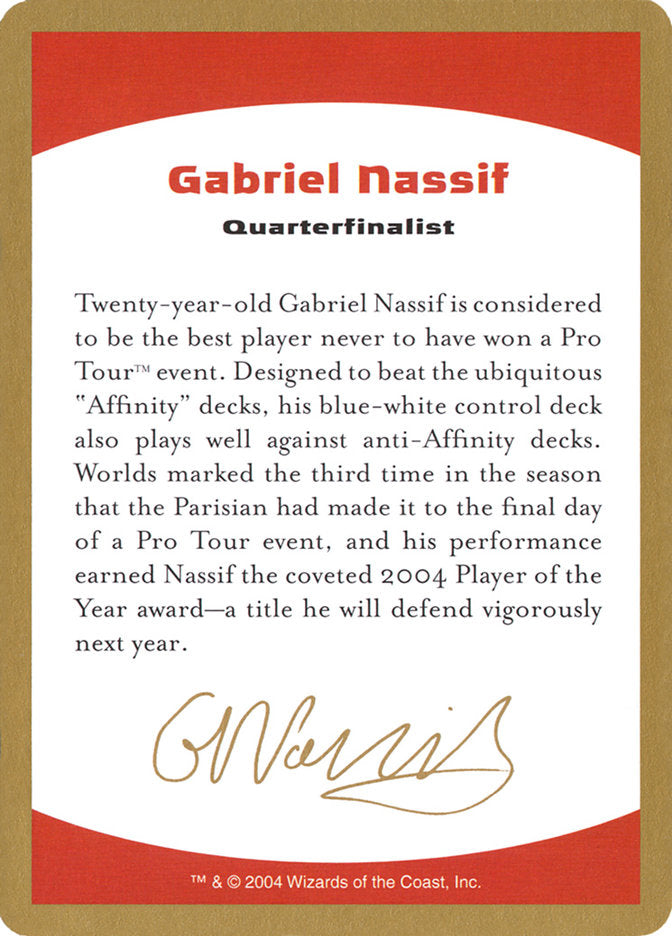 Gabriel Nassif Bio [World Championship Decks 2004] 