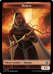 Squid // Human (26) Double-Sided Token [March of the Machine Commander Tokens] 