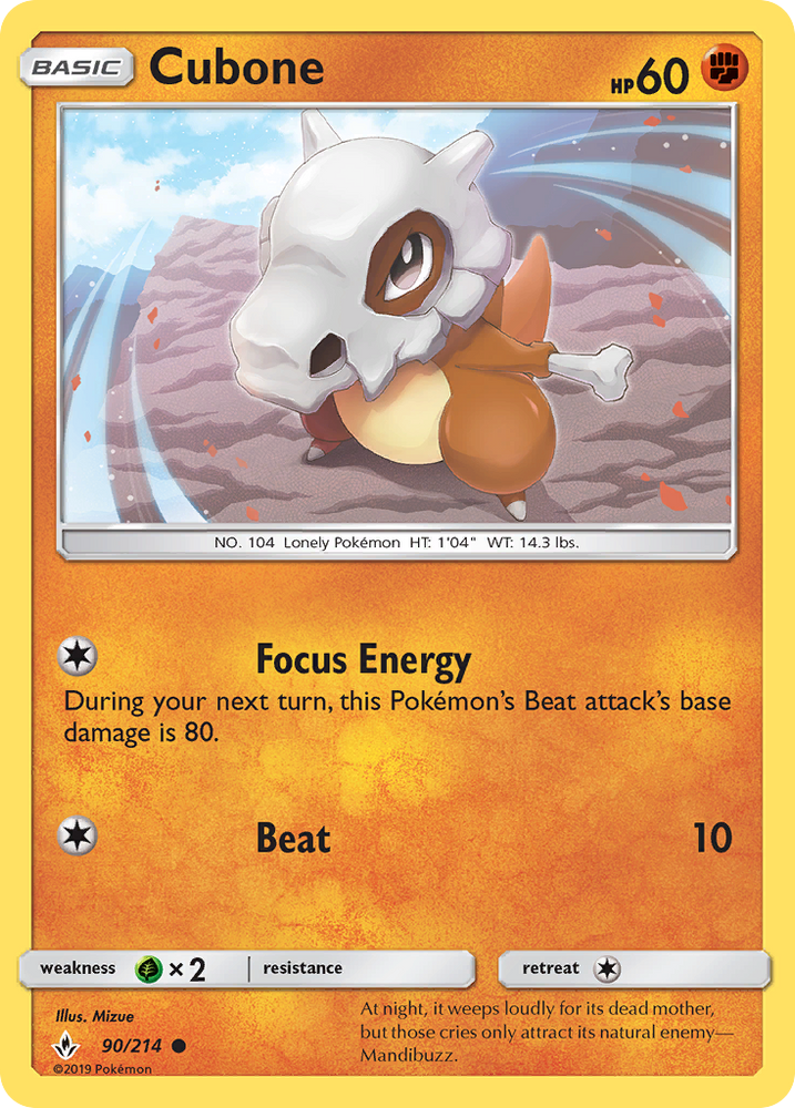 Cubone (90/214) [Sun &amp; Moon: Unbroken Bonds] 