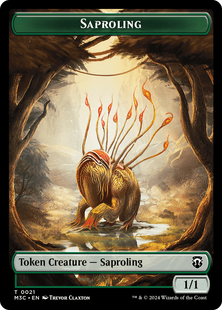 Tarmogoyf // Saproling Double-Sided Token [Modern Horizons 3 Commander Tokens] 