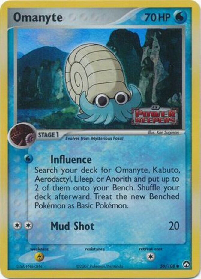 Omanyte (56/108) (Stamped) [EX: Power Keepers] 