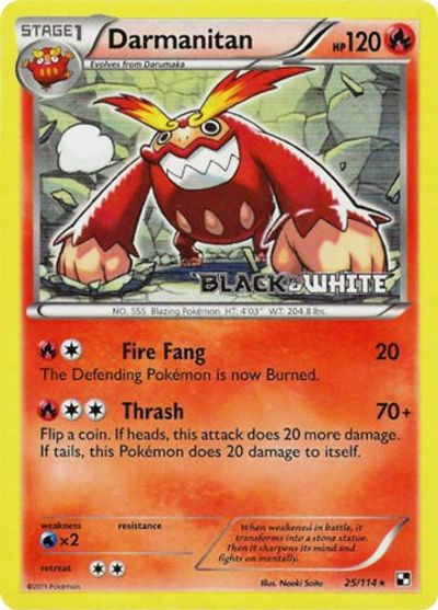 Darmanitan (25/114) (Prerelease Promo) [Black &amp; White: Black Star Promos] 