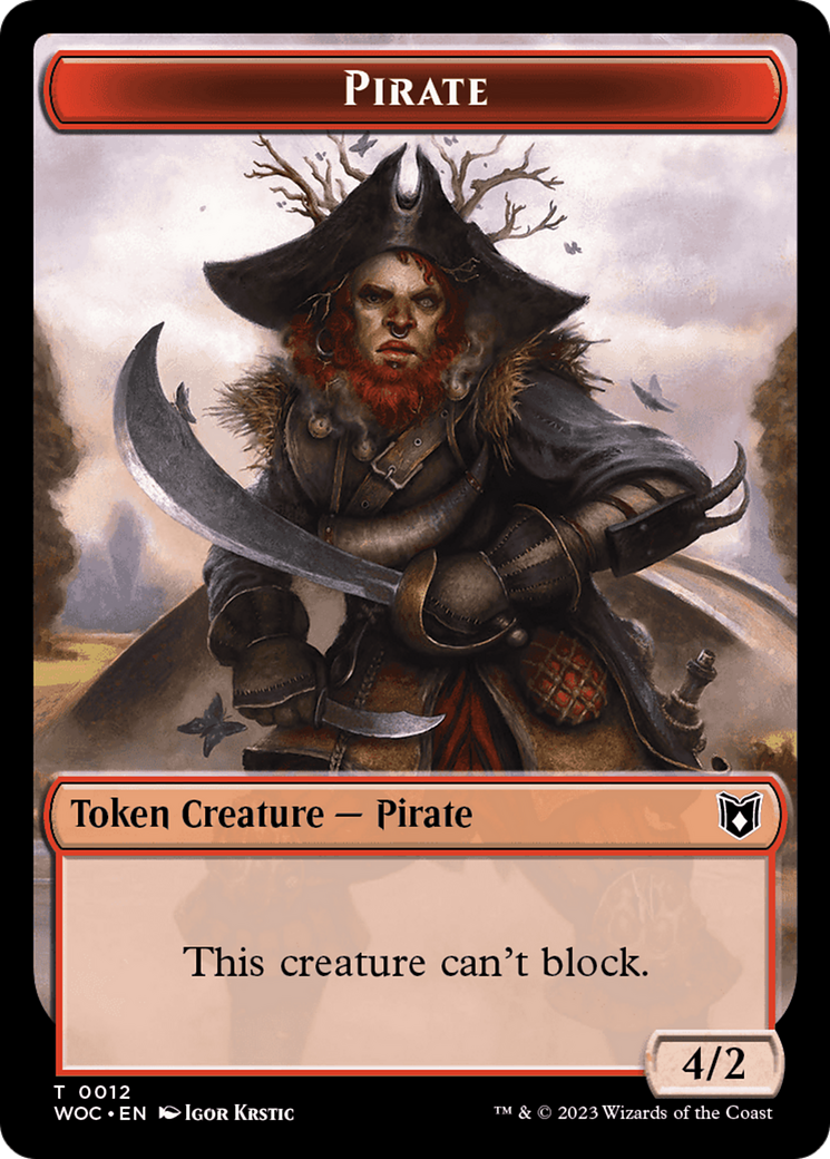 Pirate // Human Soldier Double-Sided Token [Wilds of Eldraine Commander Tokens]