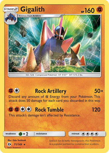 Gigalith (71/149) (Cosmos Holo) (Blister Exclusive) [Sun &amp; Moon: Base Set] 