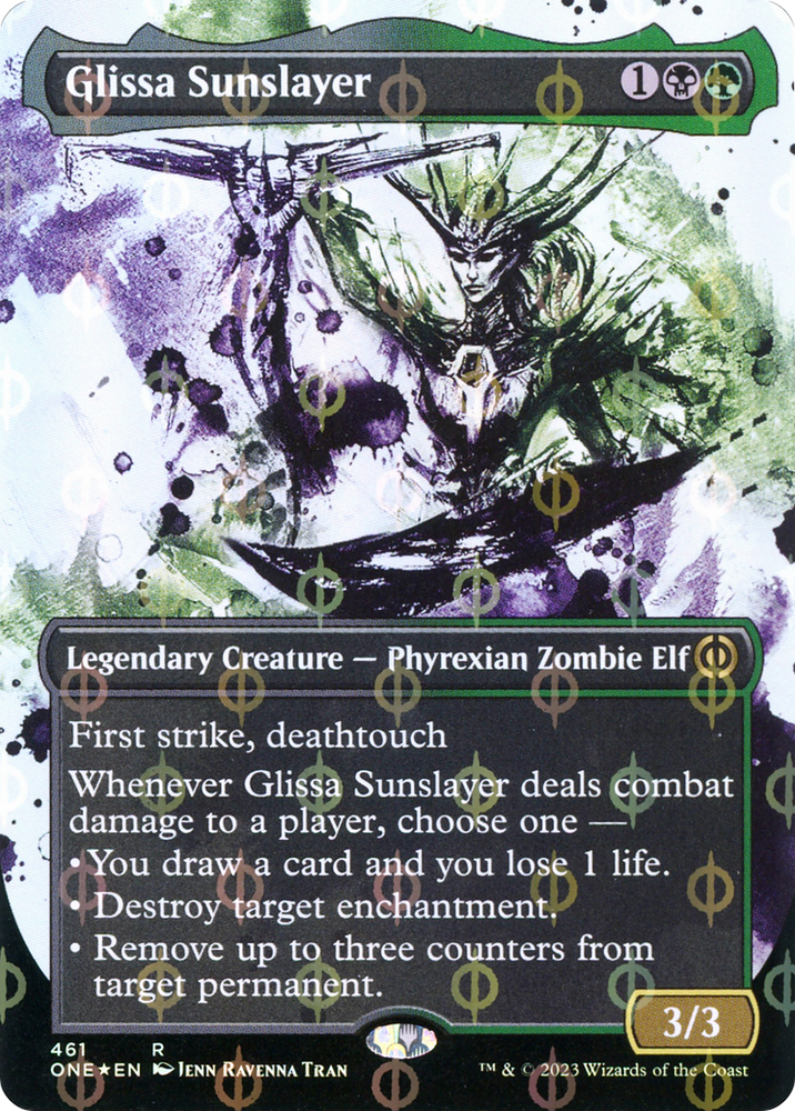 Glissa Sunslayer (Borderless Ichor Step-and-Compleat Foil) [Phyrexia: All Will Be One] 