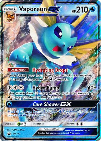 Vaporeon GX (SM172) (Jumbo Card) [Sun & Moon: Black Star Promos] 