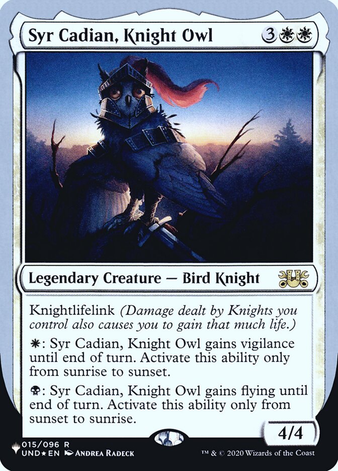 Syr Cadian, Knight Owl (Unfinity Foil Edition) [The List] 