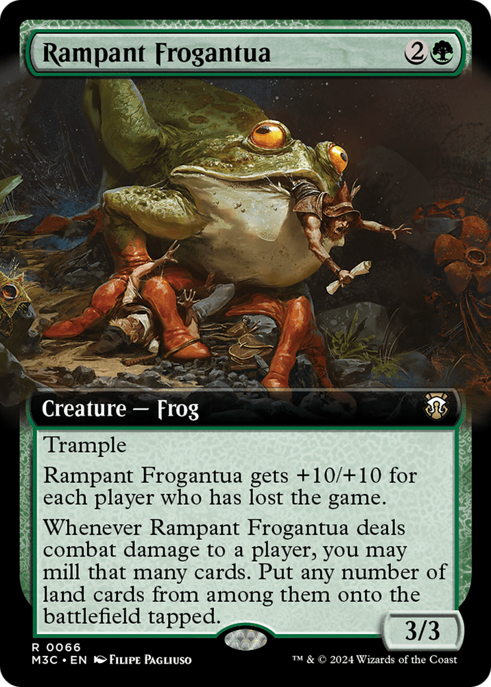 Rampant Frogantua (Extended Art) (Ripple Foil) [Modern Horizons 3 Commander] 