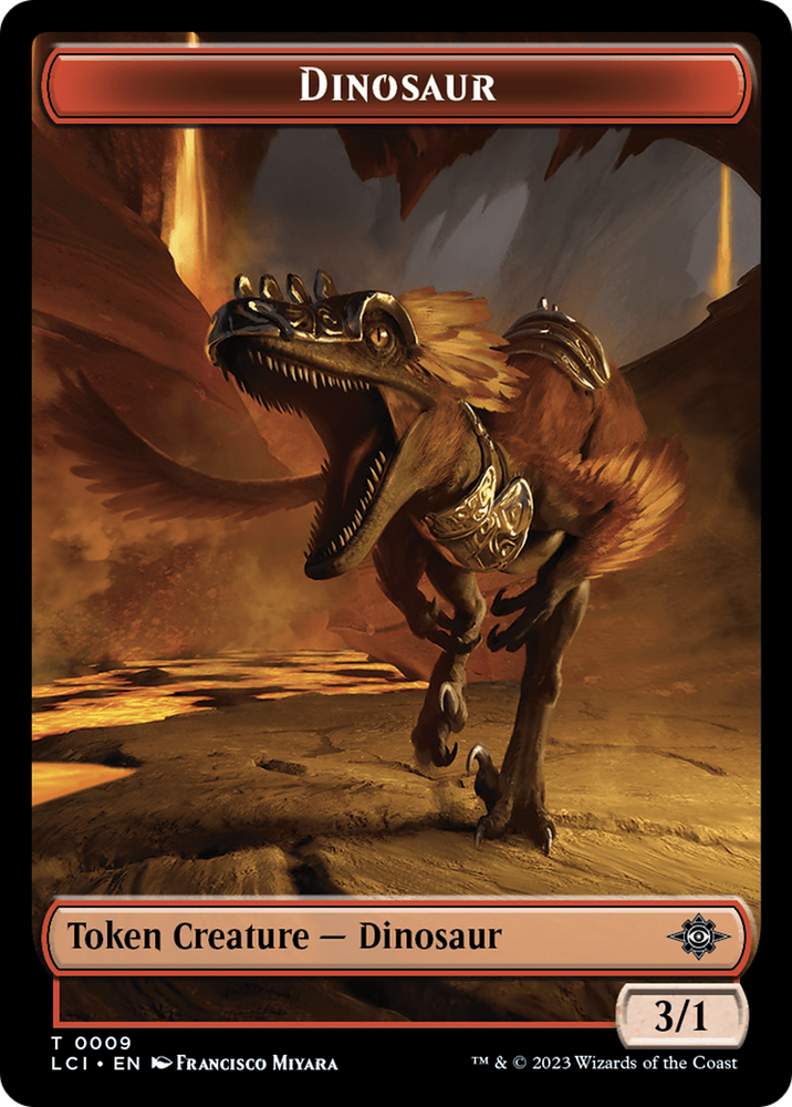 Treasure (0018) // Dinosaur (0009) Double-Sided Token [The Lost Caverns of Ixalan Tokens] 