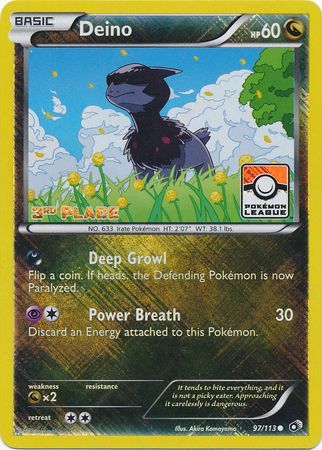 Deino (97/113) (League Promo 3rd Place) [Black &amp; White: Legendary Treasures] 