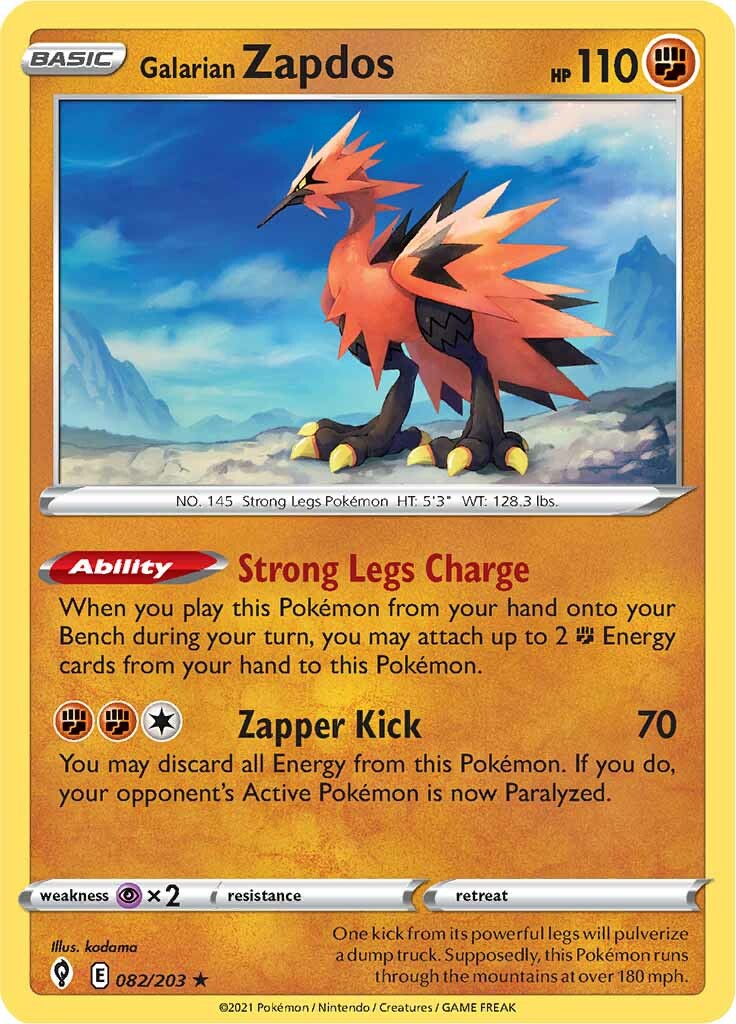 Galarian Zapdos (082/203) [Sword & Shield: Evolving Skies] 