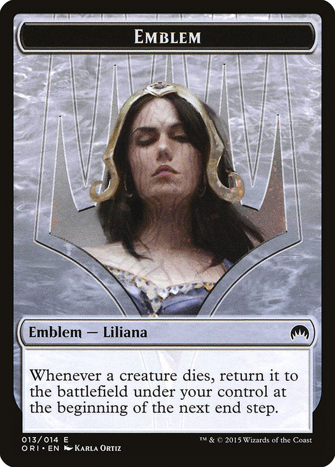 Liliana, Defiant Necromancer Emblem [Magic Origins Tokens] 