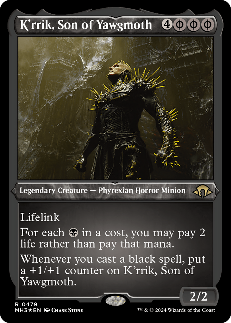 K'rrik, Son of Yawgmoth (Foil Etched) [Modern Horizons 3]