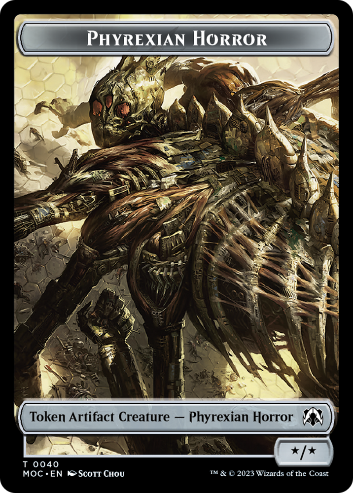 Phyrexian Golem // Phyrexian Horror Double-Sided Token [March of the Machine Commander Tokens] 