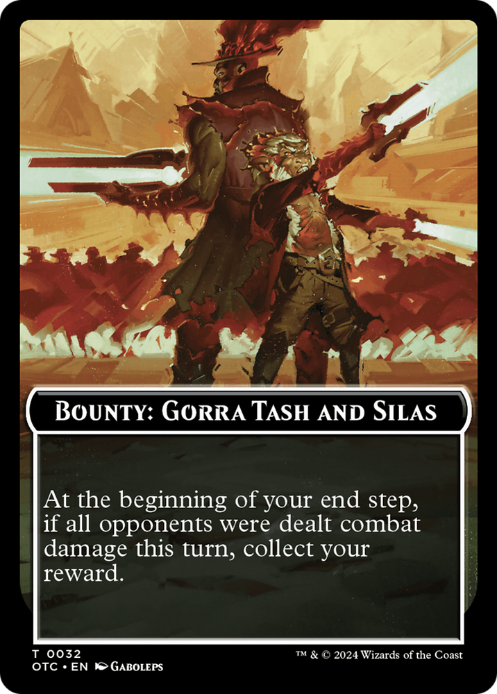 Bounty: Gorra Tash and Silas // Bounty Rules Double-Sided Token [Outlaws of Thunder Junction Commander Tokens] 