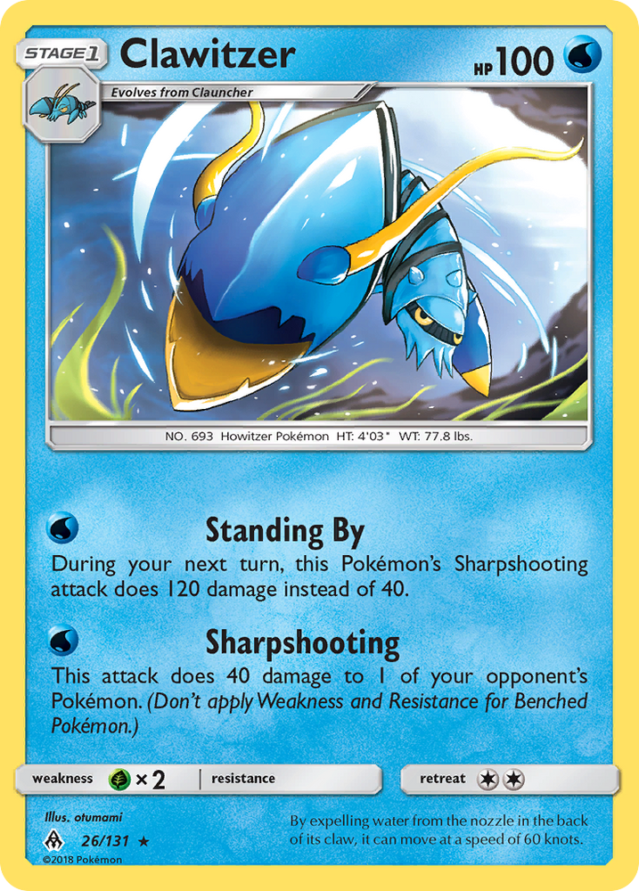 Clawitzer (26/131) [Sun &amp; Moon: Forbidden Light] 