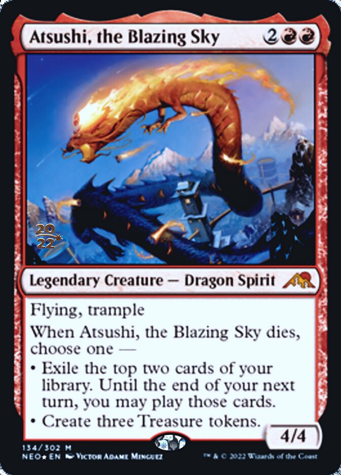 Atsushi, the Blazing Sky [Kamigawa: Neon Dynasty Prerelease Promos] 