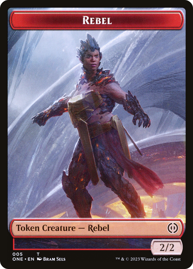 Rebel // Drone Double-Sided Token [Phyrexia: All Will Be One Tokens] 