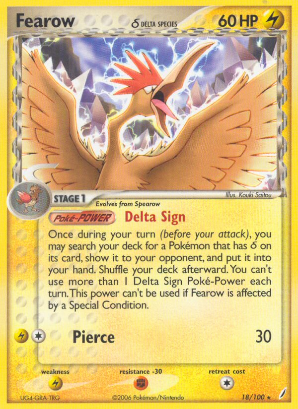 Fearow (18/100) (Delta Species) [EX: Crystal Guardians] 