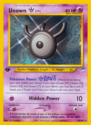 Unown [W] (29/105) [Neo Destiny 1st Edition] 