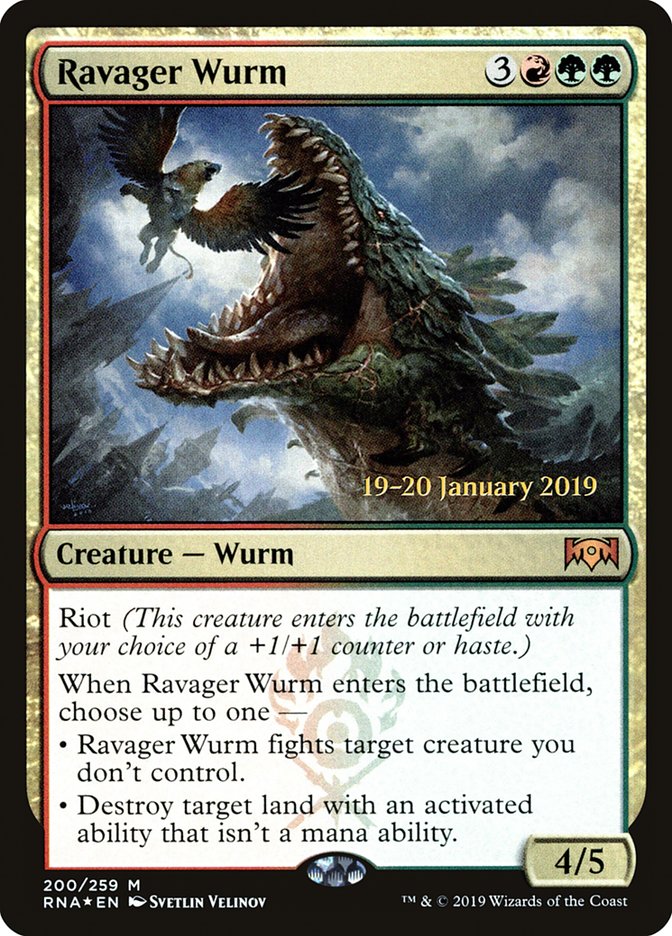 Ravaging Wurm [Ravnica Allegiance Prerelease Promos] 