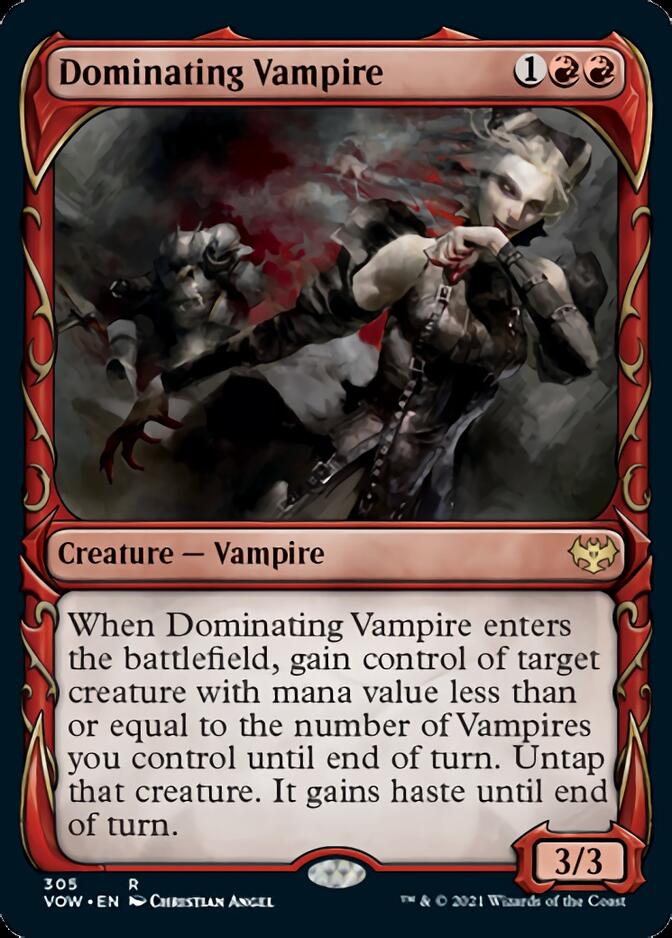 Dominating Vampire (Showcase Fang Frame) [Innistrad: Crimson Vow] 