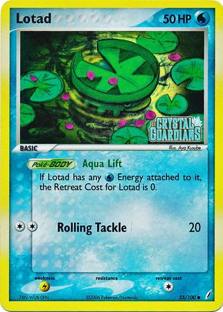 Lotad (55/100) (Stamped) [EX: Crystal Guardians] 