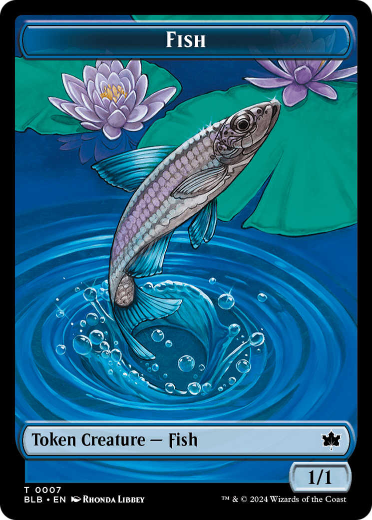 Fish // Warren Warleader Double-Sided Token [Bloomburrow Tokens] 