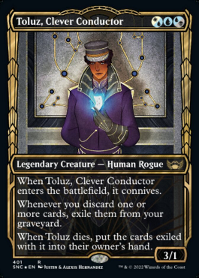 Toluz, Clever Conductor (Showcase Golden Age Gilded Foil) [Streets of New Capenna] 