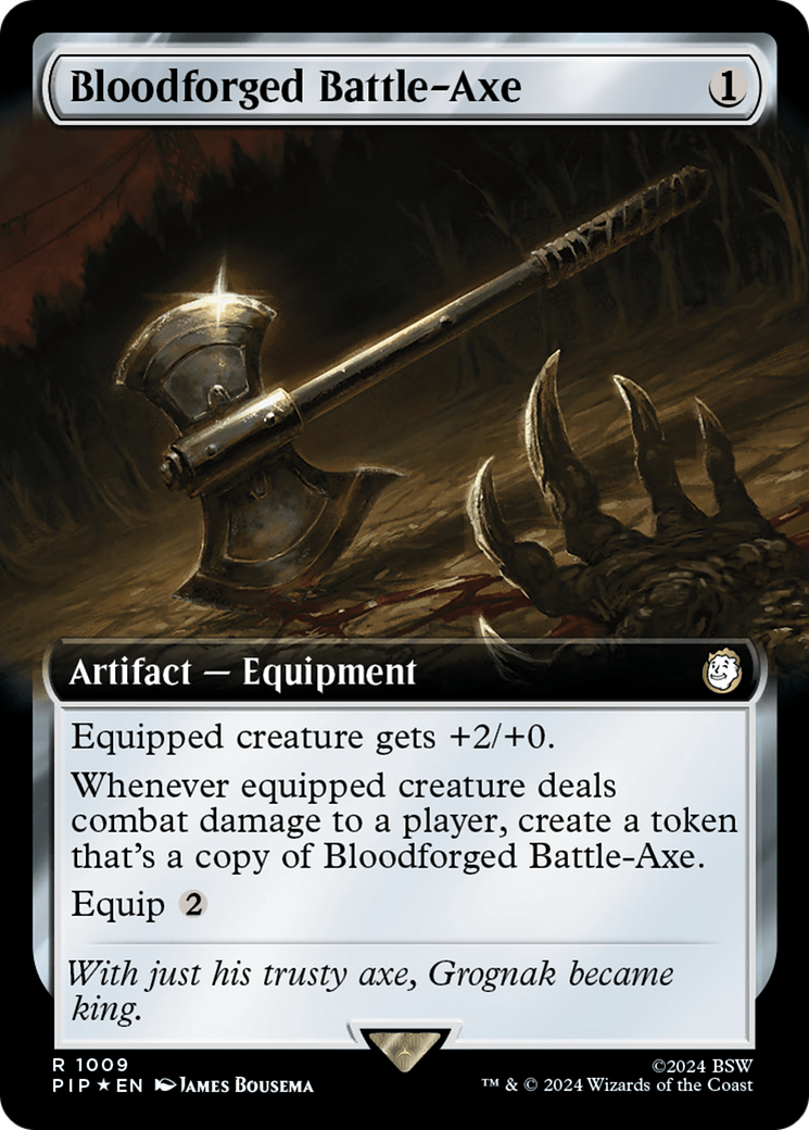 Bloodforged Battle-Axe (Extended Art) (Surge Foil) [Fallout] 