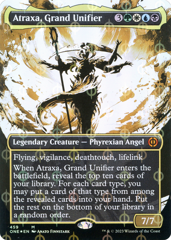 Atraxa, Grand Unifier (Borderless Ichor Step-and-Compleat Foil) [Phyrexia: All Will Be One] 