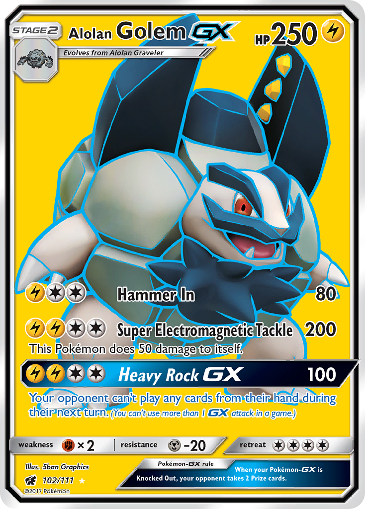 Alolan Golem GX (102/111) [Sun & Moon: Crimson Invasion] 