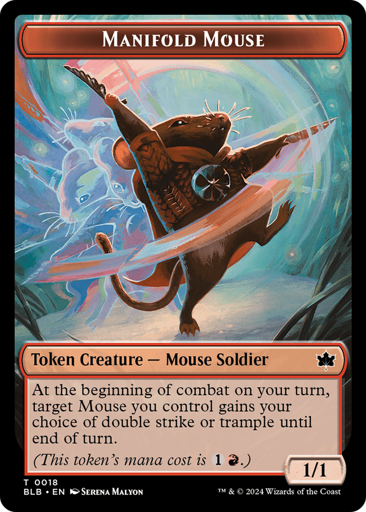 Sword // Manifold Mouse Double-Sided Token [Bloomburrow Tokens] 