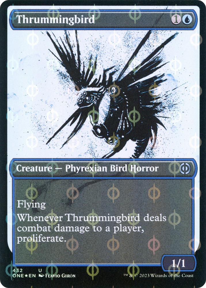 Thrummingbird (Showcase Ichor Step-and-Compleat Foil) [Phyrexia: All Will Be One] 