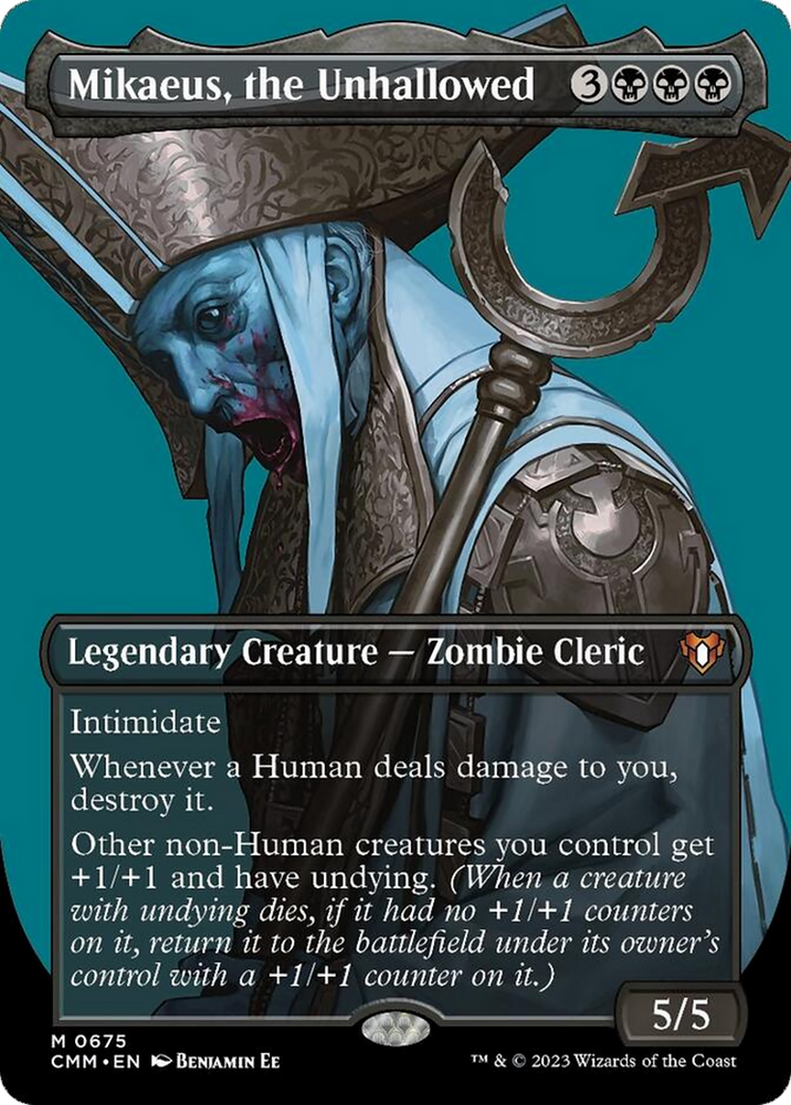 Mikaeus, the Unhallowed (Borderless Profile) [Commander Masters] 