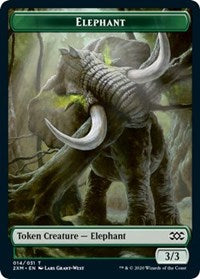 Elephant // Golem Double-Sided Token [Double Masters Tokens] 