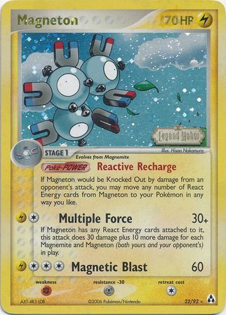 Magneton (22/92) (Stamped) [EX: Legend Maker] 