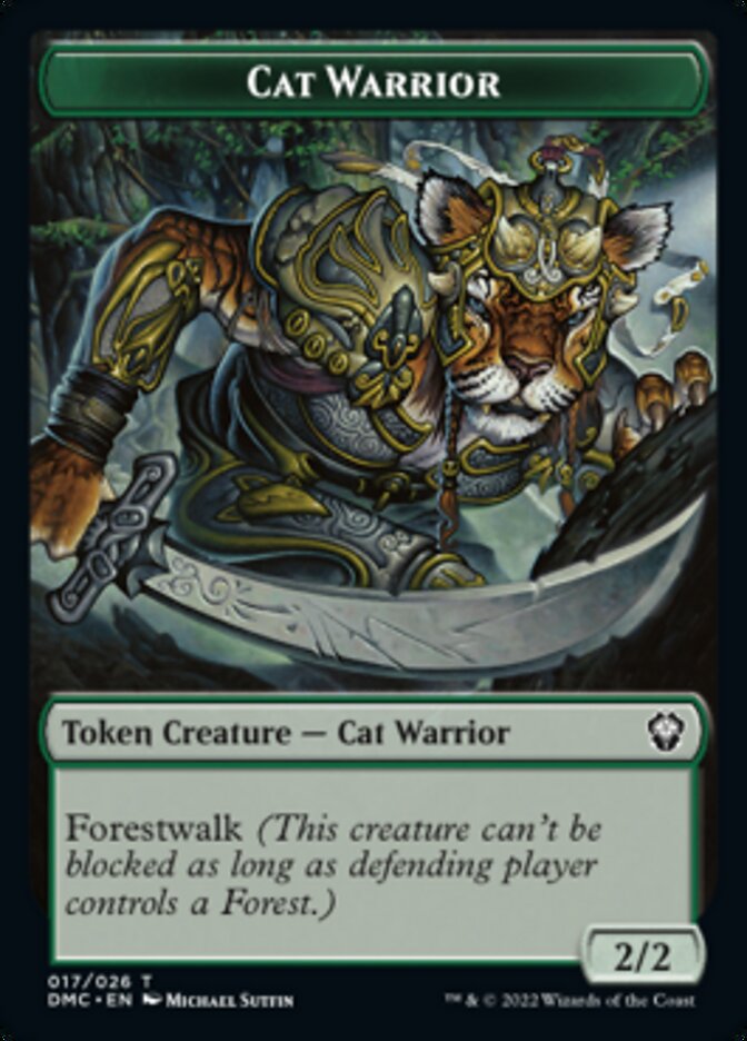 Cat Warrior Token [Dominaria United Commander Tokens] 