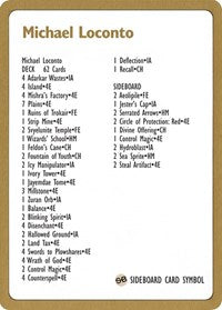 1996 Michael Loconto Decklist Card [World Championship Decks] 