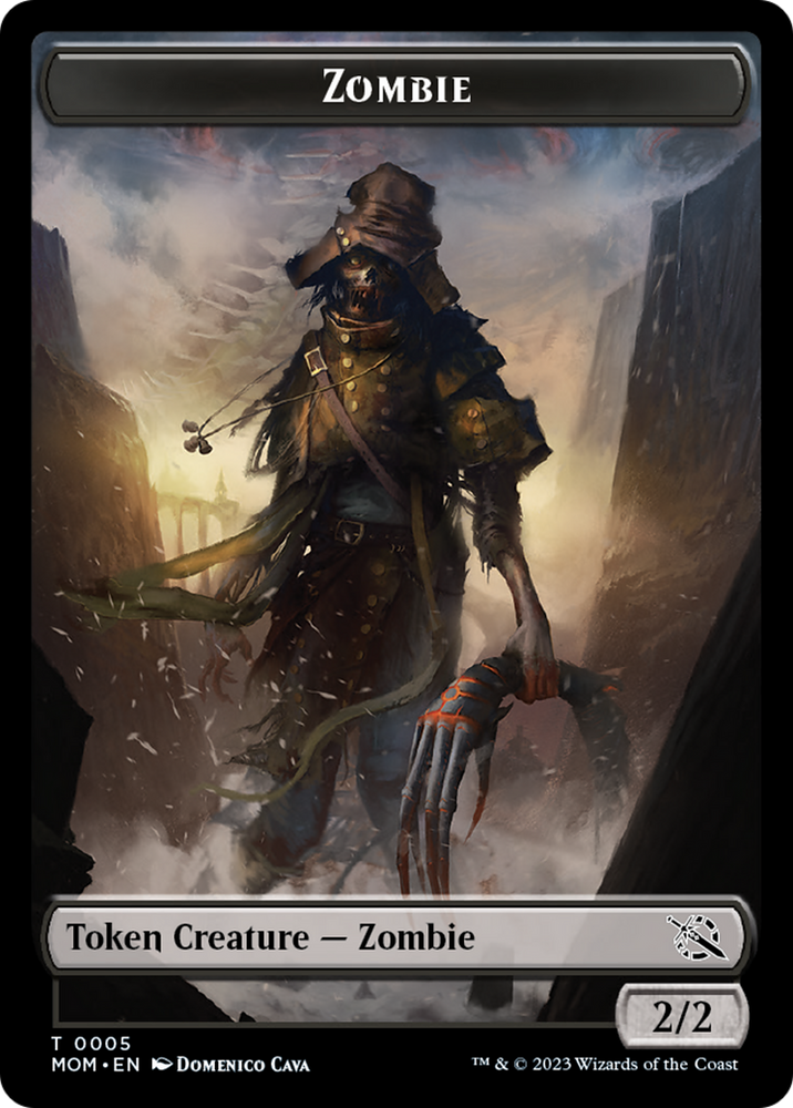 Monk // Zombie Double-Sided Token [March of the Machine Tokens] 