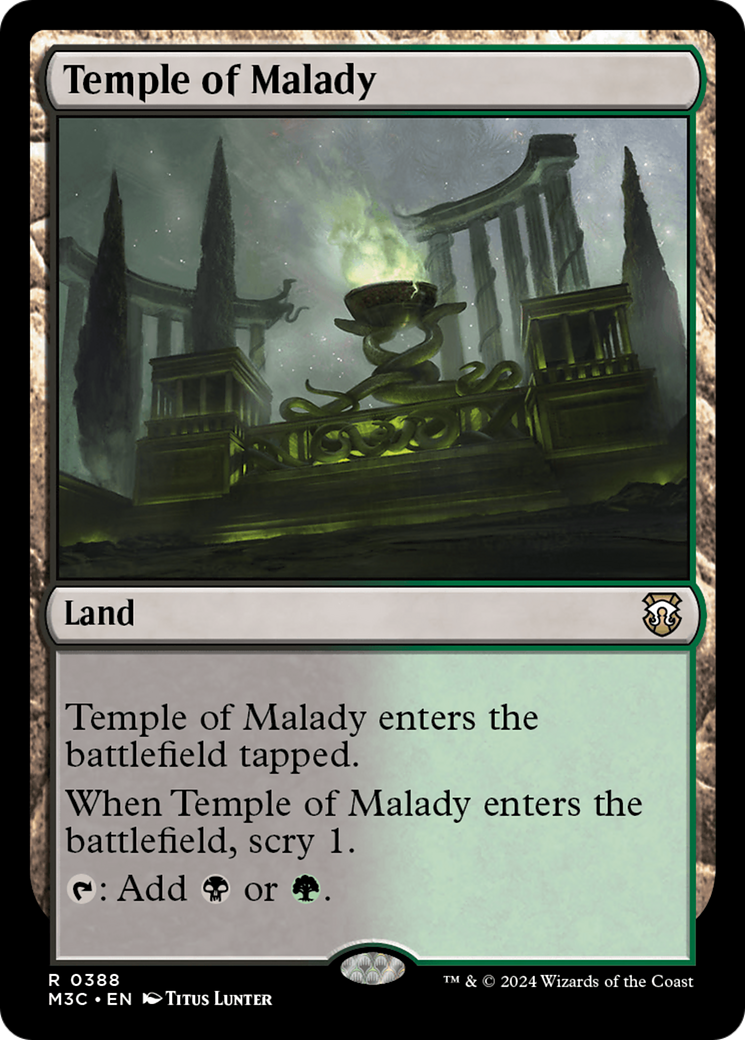 Temple of Malady (Ripple Foil) [Modern Horizons 3 Commander] 