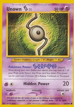 Unown [S] (87/105) [Neo Destiny Unlimited] 