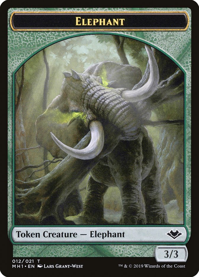 Goblin (010) // Elephant (012) Double-Sided Token [Modern Horizons Tokens] 