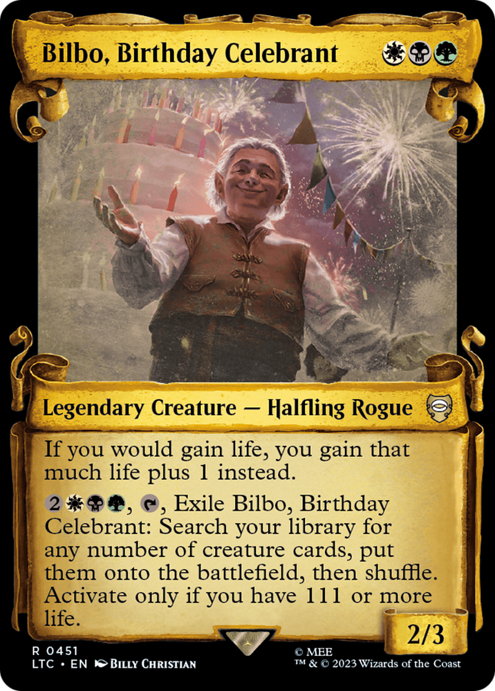 Bilbo, Birthday Celebrant [The Lord of the Rings: Tales of Middle-Earth Commander Showcase Scrolls] 