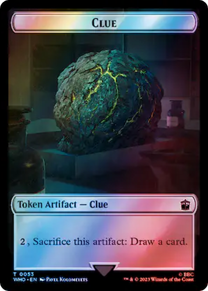 Alien Angel // Clue (0051) Double-Sided Token (Surge Foil) [Doctor Who Tokens] 