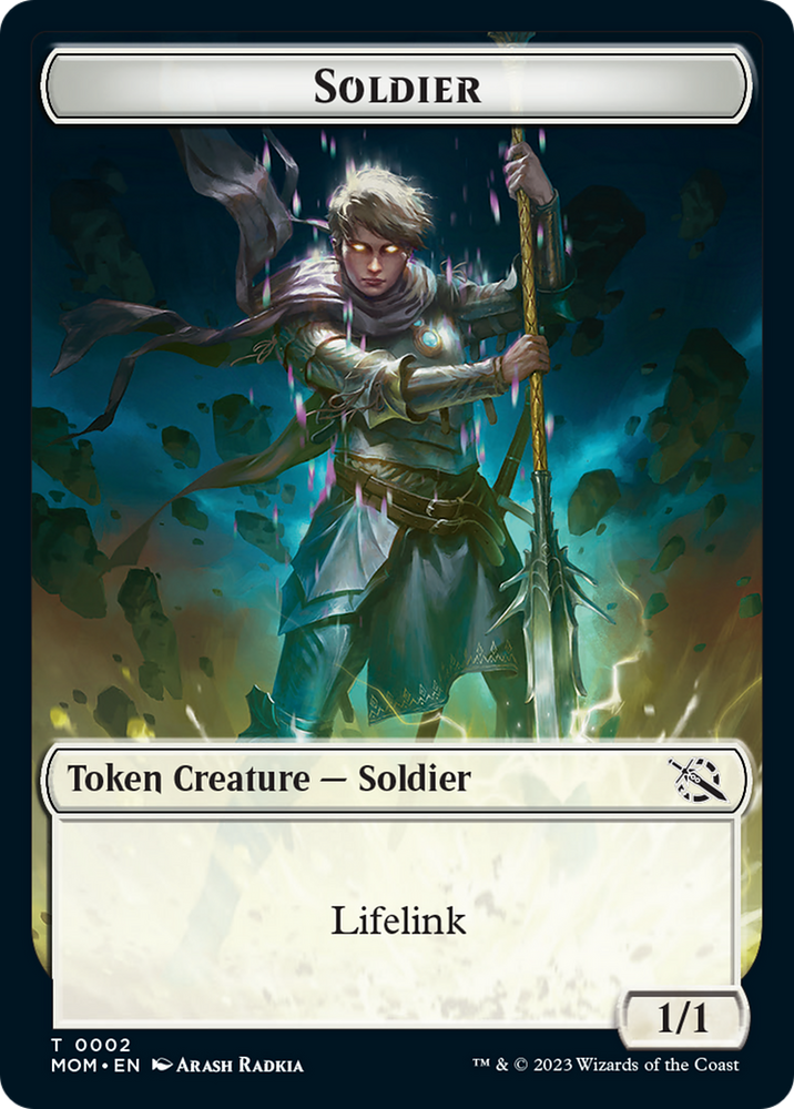 Soldier // Wrenn and Realmbreaker Emblem Double-Sided Token [March of the Machine Tokens] 